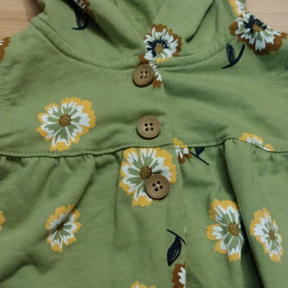 Carter's 24 months Green Floral Hooded Vest